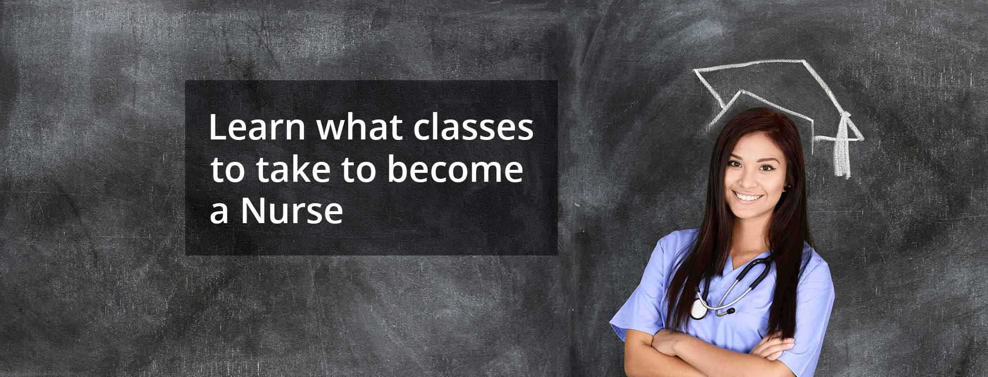 a nurse in front of a chalkboard